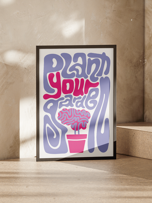 Poster „plant your garden“ – A3 Kunstdruck Illustration, Wandbild, Art Print von feelgoodcartel