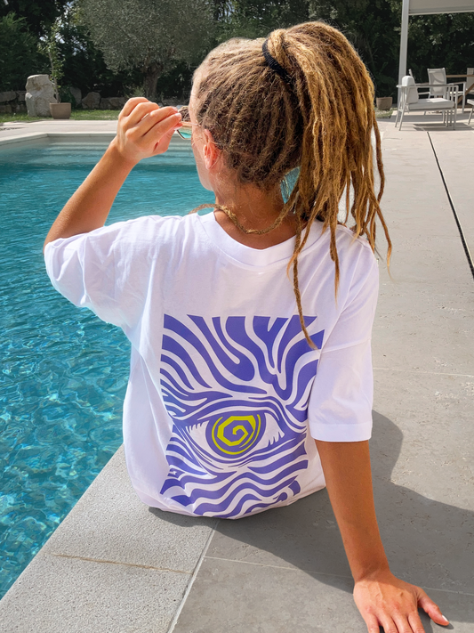 T-Shirt „see da wrld“ – Unisex, 100% Bio-Baumwolle, vegan, Illustration Shirt