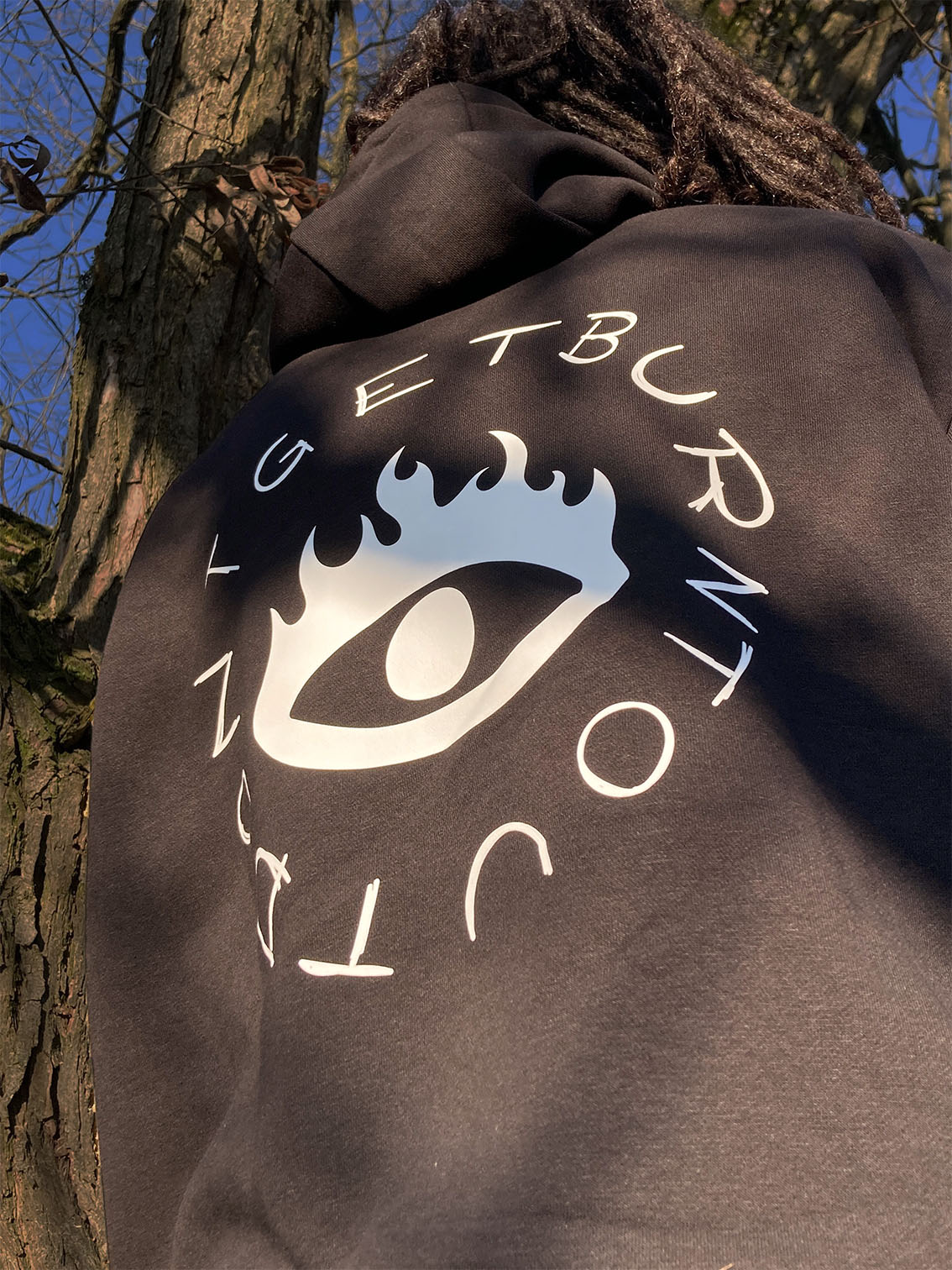 Kapuzenpullover „don't get burnt out“ – Unisex, vegan, Illustration Hoodie