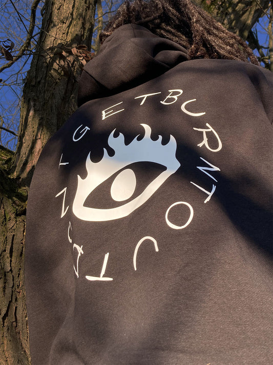 Kapuzenpullover „don't get burnt out“ – Unisex, vegan, Illustration Hoodie