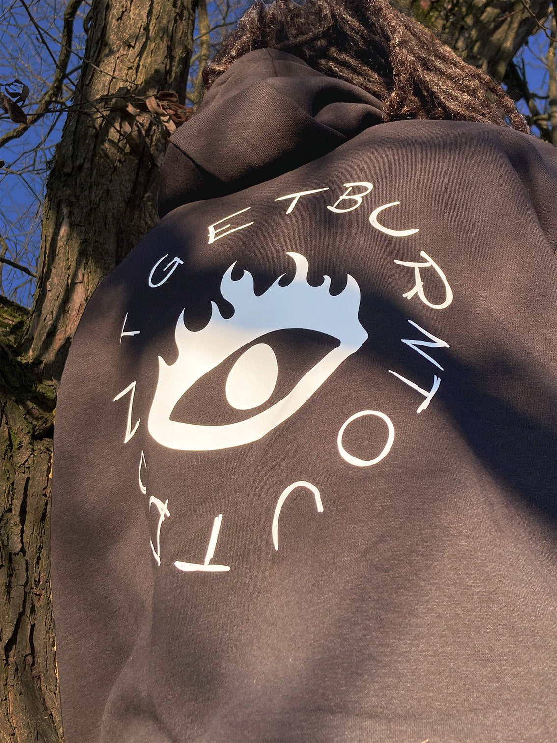 Kapuzenpullover „don't get burnt out“ – Unisex, vegan, Illustration Hoodie