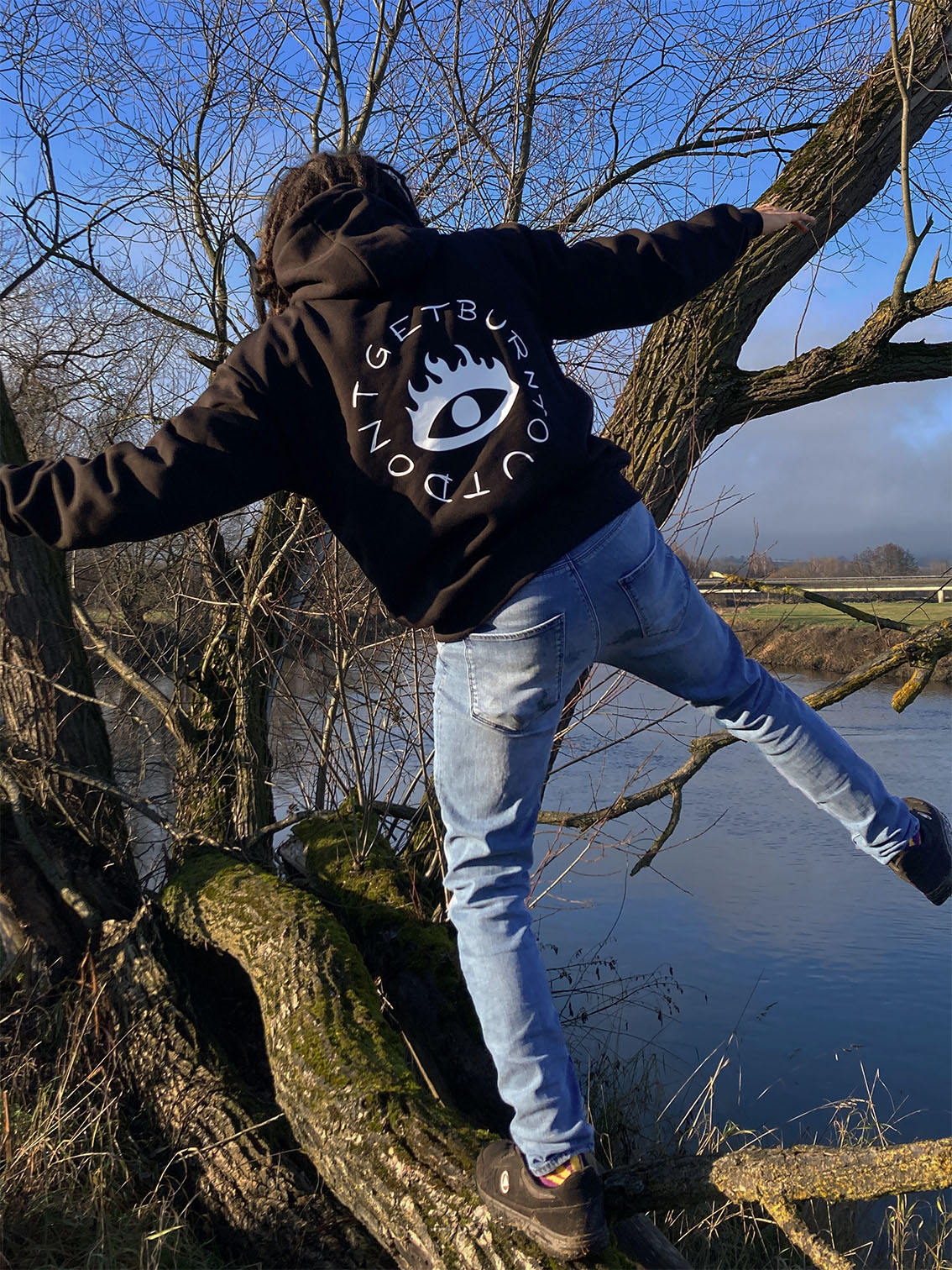 Kapuzenpullover „don't get burnt out“ – Unisex, vegan, Illustration Hoodie