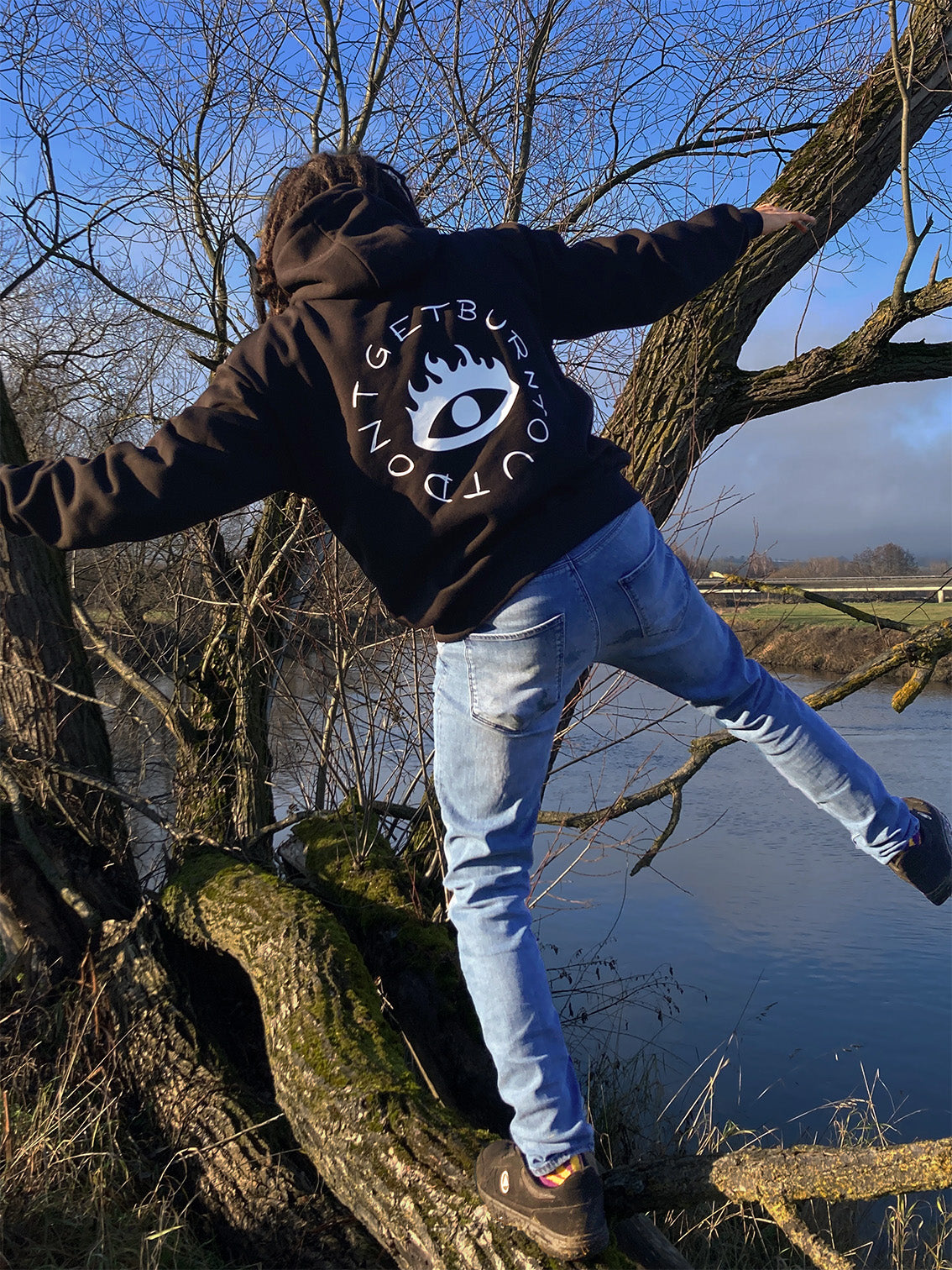 Kapuzenpullover „don't get burnt out“ – Unisex, vegan, Illustration Hoodie