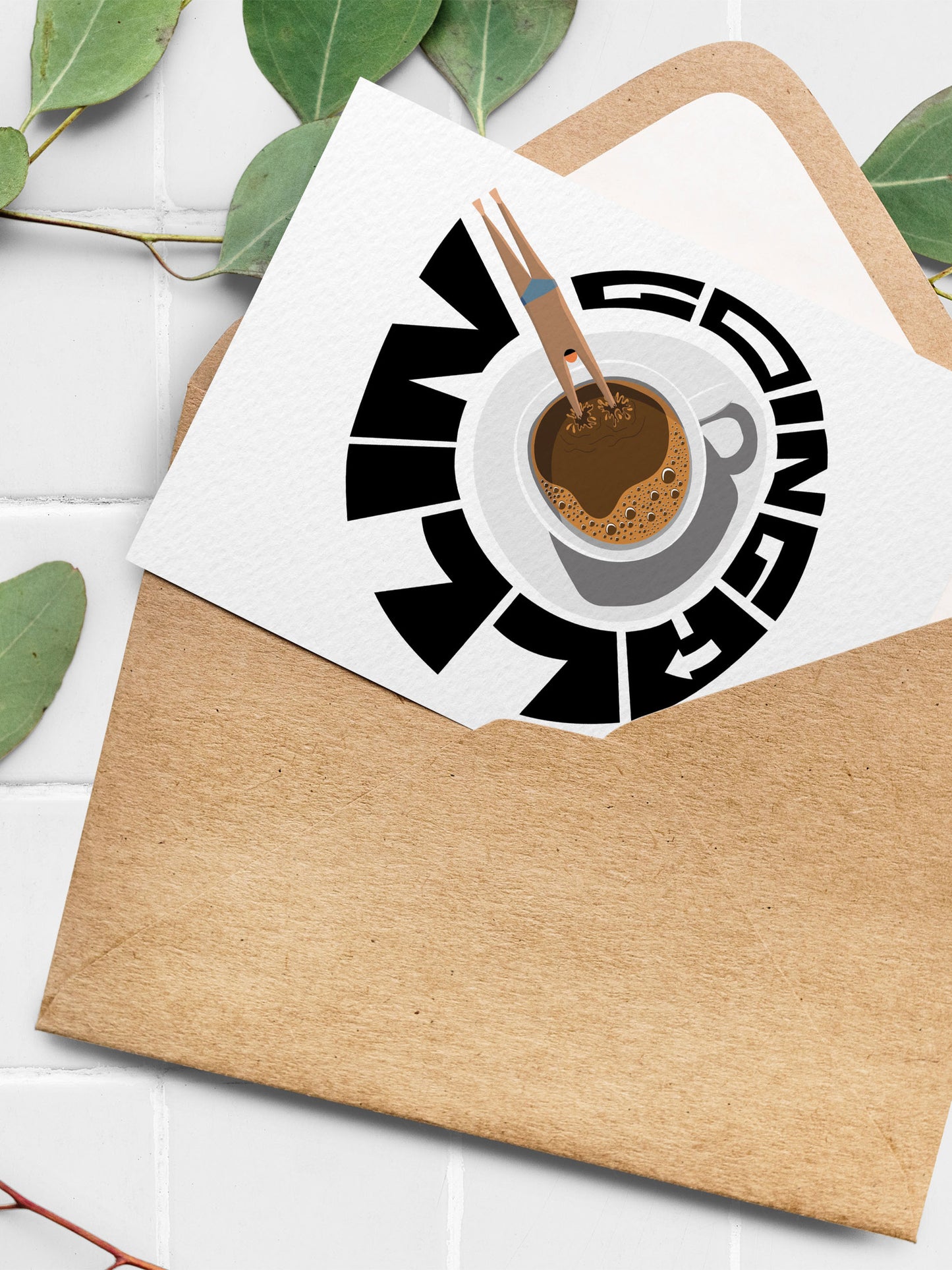 Postkarte „all in“ – A6 Kunstdruck Illustration, Grußkarte, Geschenkidee, feelgoodcartel Design