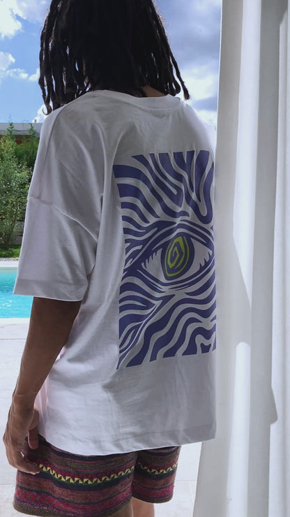 T-Shirt „see da wrld“ – Unisex, 100% Bio-Baumwolle, vegan, Illustration Shirt